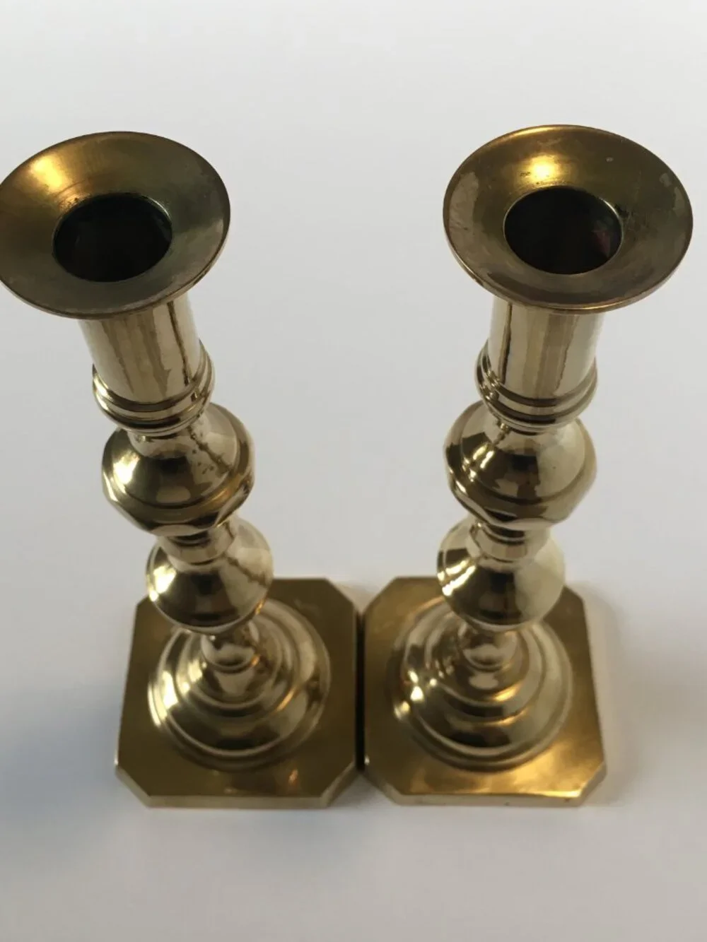 Vintage Brass Candlesticks Tapered Candle Holders a Pair Modern Cottagecore